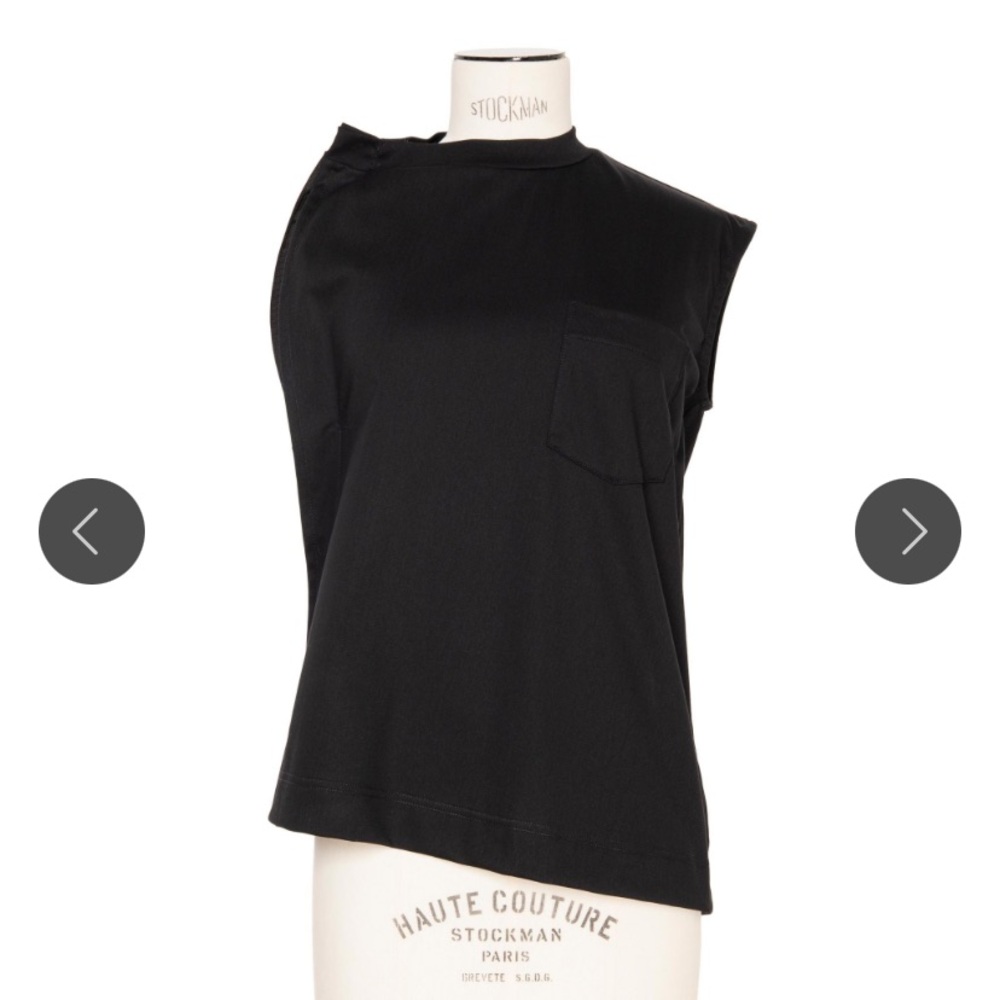 Sacai women’s asymmetric black jersey pullover size 2